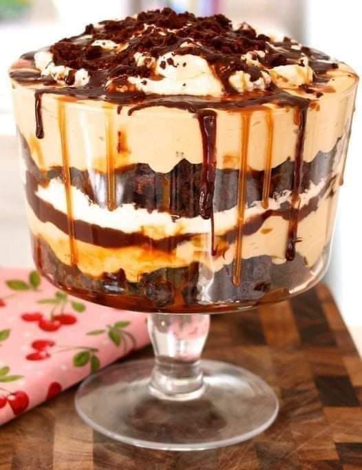 Salted Caramel and brownie triffle