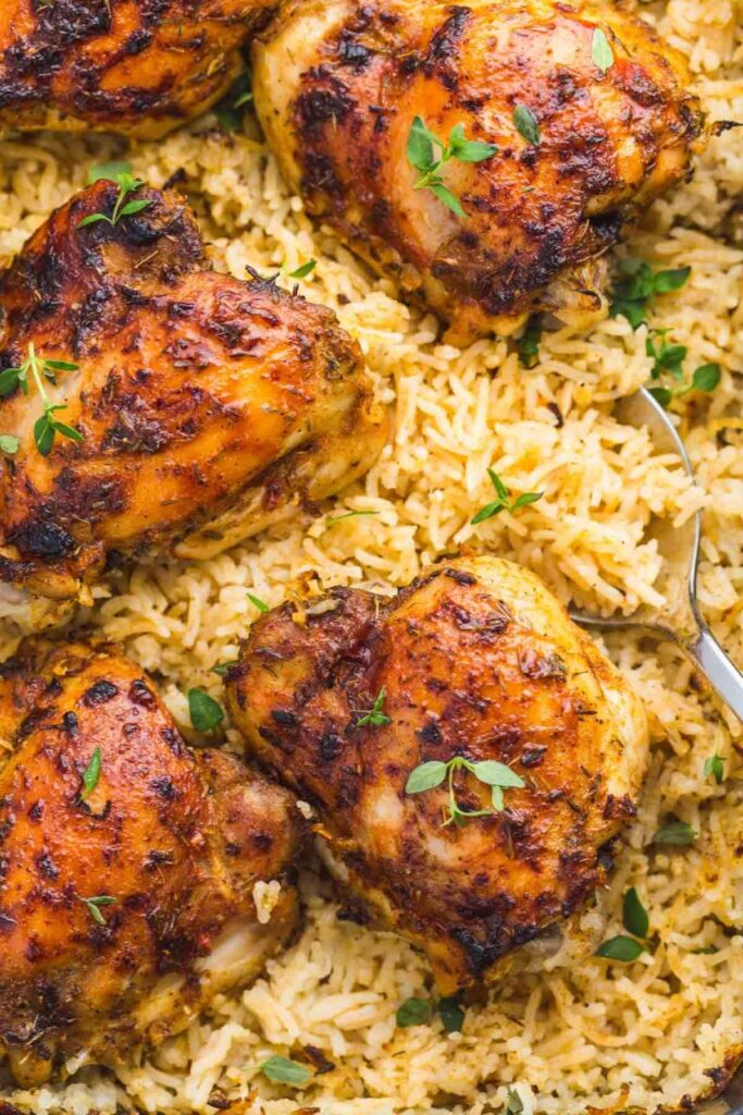 Baked chicken and rice