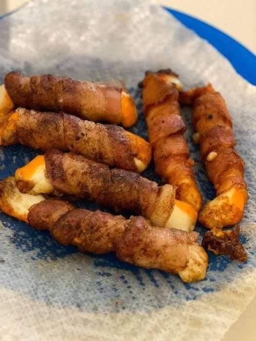 BACON WRAPPED CHEESE STICKS