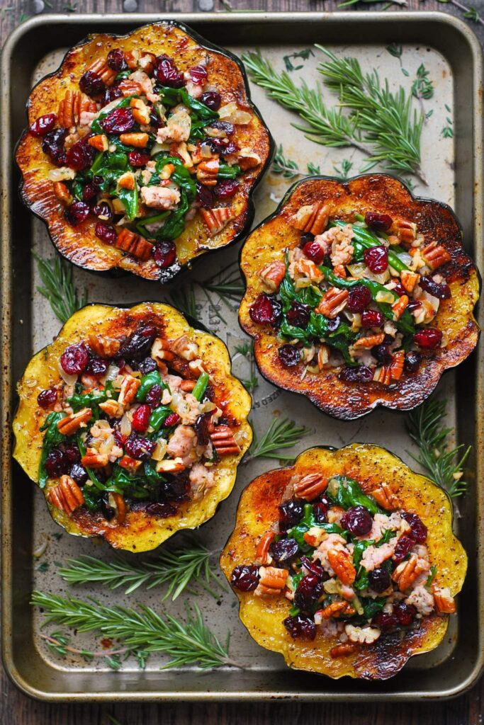 Sausage Stuffed Acorn Squash