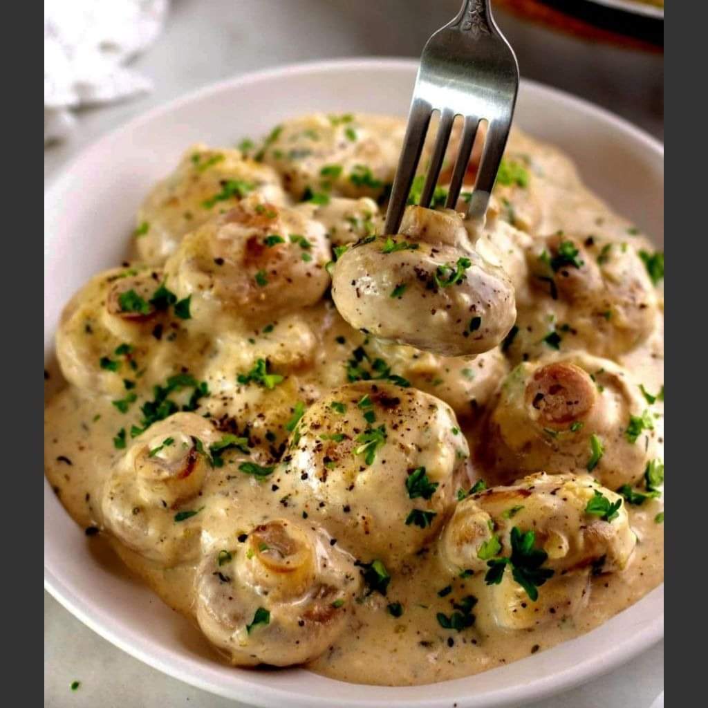 Garlic Mushrooms In Parmesan Cheese