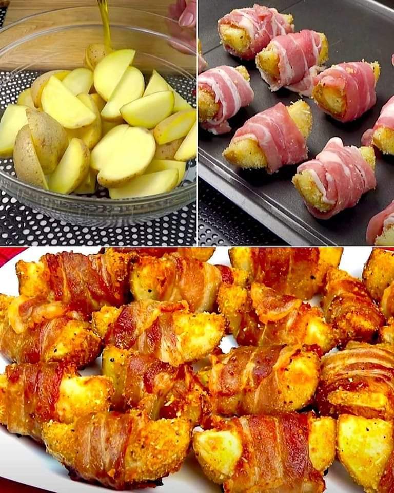 Potato rolls with bacon