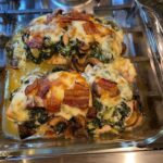 Smothered Chicken with Creamed Spinach, Bacon, Mushrooms