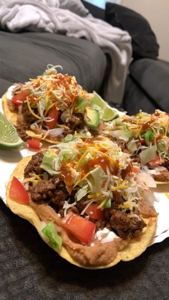 Ground beef tostadas