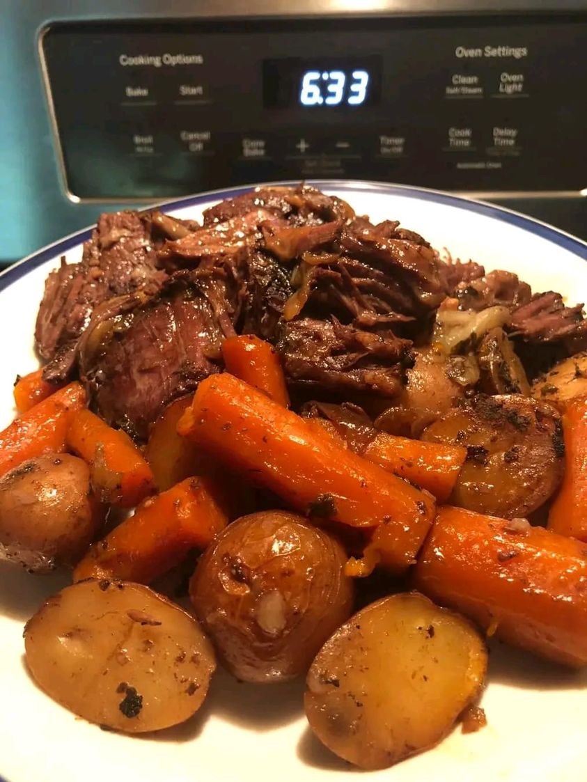 Chuck roast, potatoes and some carrots!!