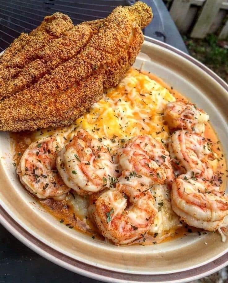 Delicious shrimp & fried Fish