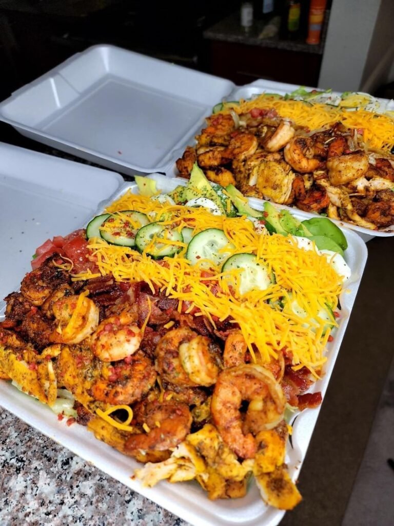 Grilled shrimp 🍤 with taco salad