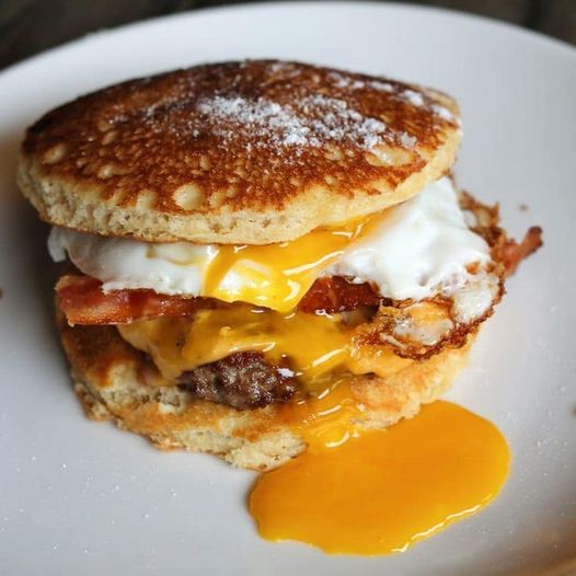 Bacon, Egg, and Cheese Pancakes