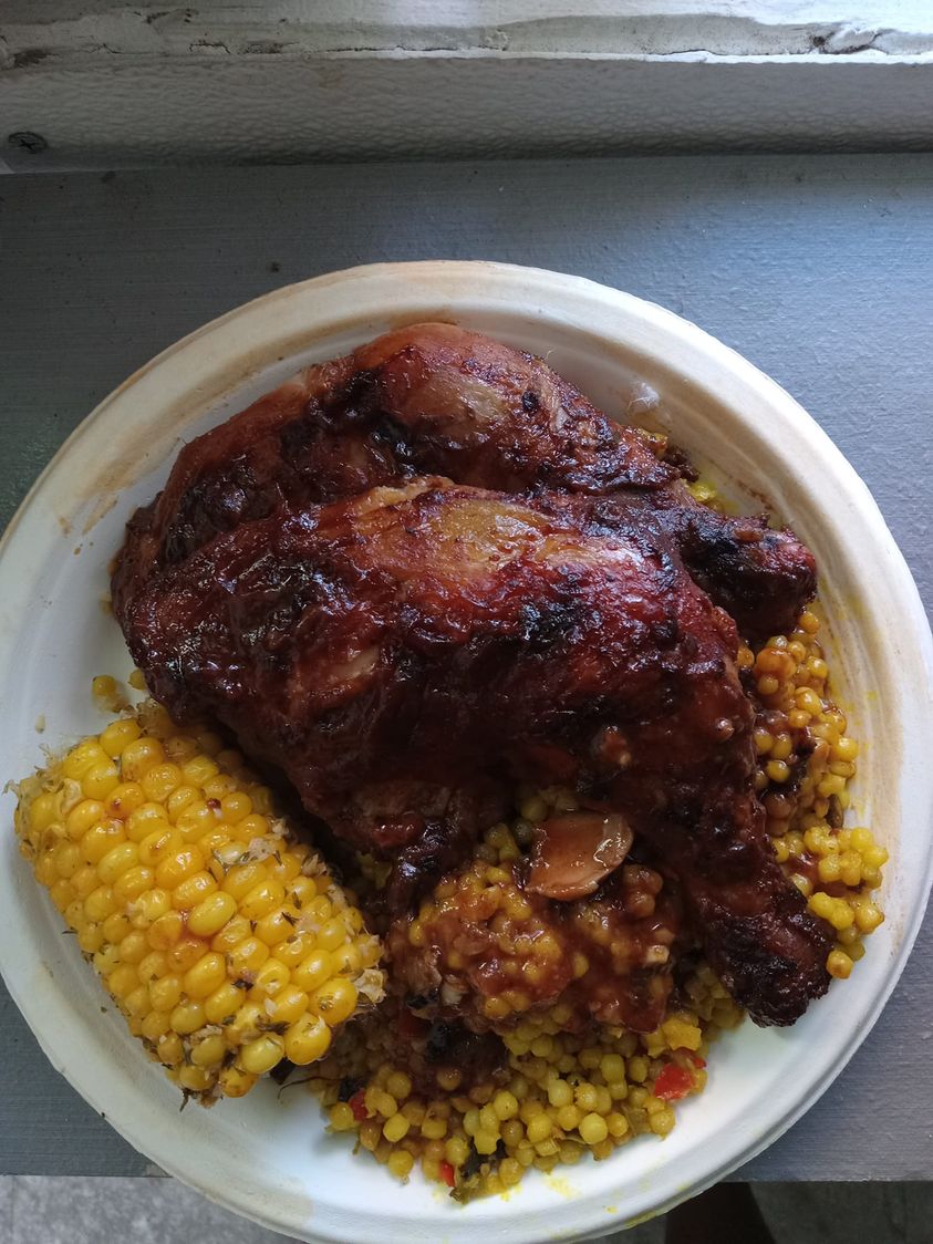 BBQ  Chicken, Coucous and Corn on the Cob 😋