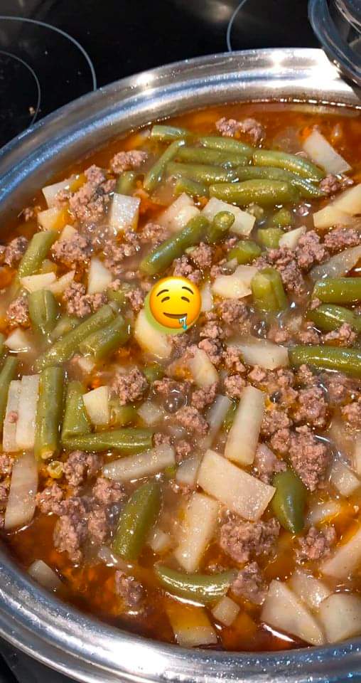 Homemade Picadillo with green beans