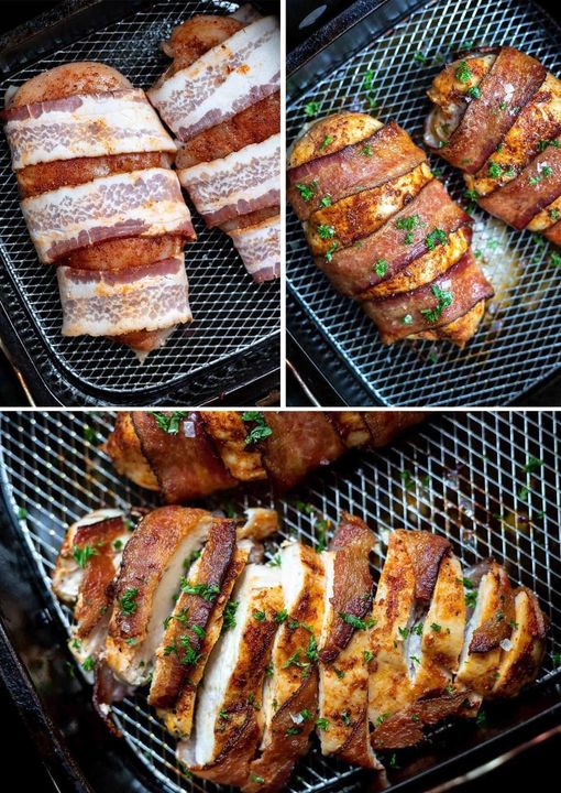 Air Fryer Bacon Wrapped Chicken Breast