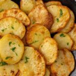 sliced potatoes in air fryer.