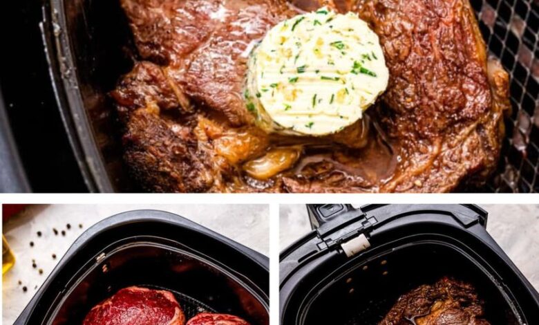 Air Fryer Steaks With Garlic Butter Are Tender Yummly Recipes 