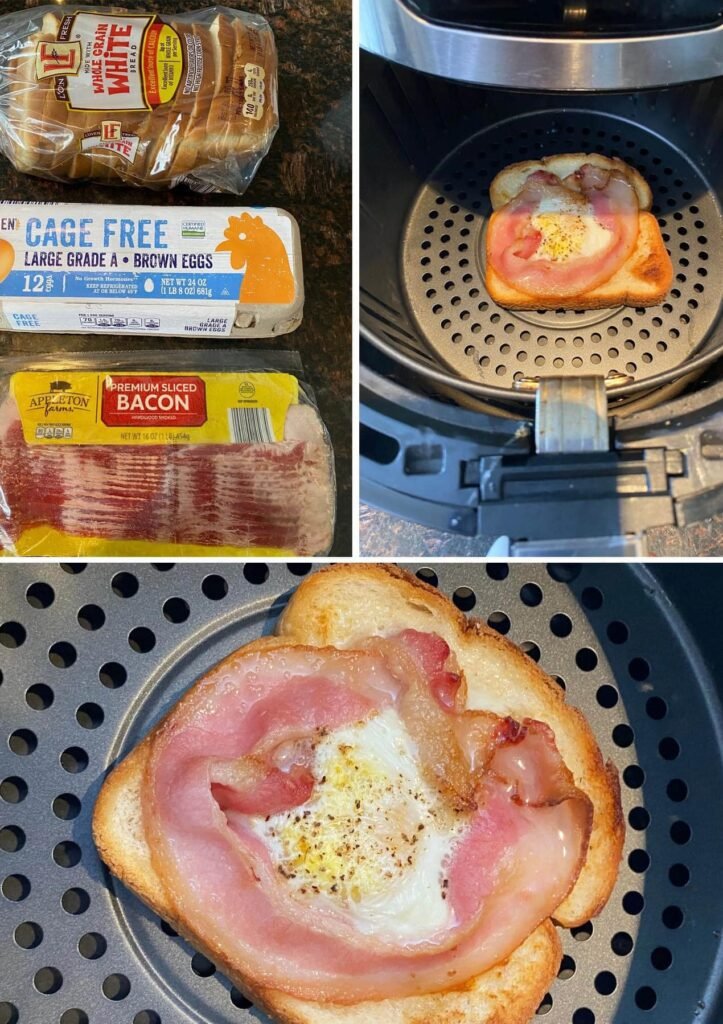 air fryer bacon and egg breakfast