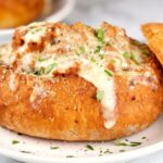 Spaghetti & Stuffed Mozzarella Garlic Bread