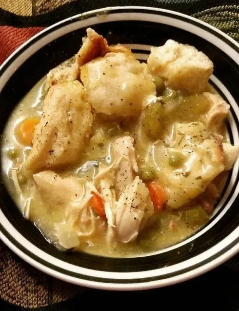 Keto Crockpot Chicken and Dumplings