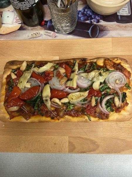 Vegan flatbread pizza