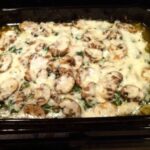 Chicken spinach and mushroom low carb oven dish