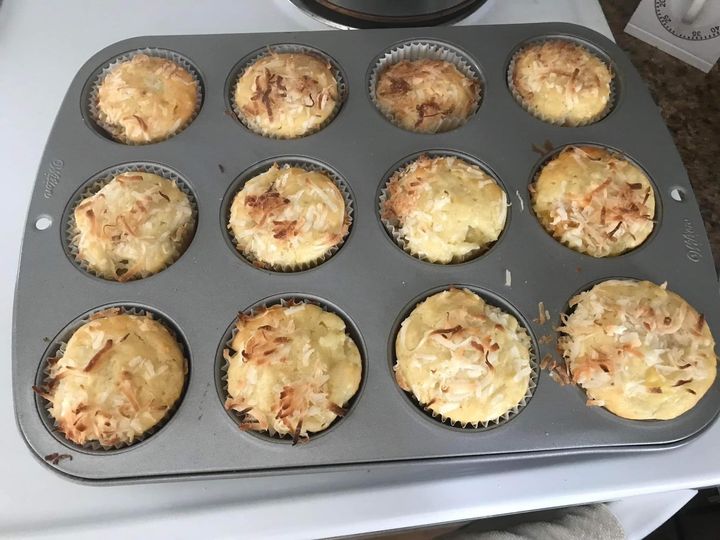 Pineapple coconut oatmeal muffins