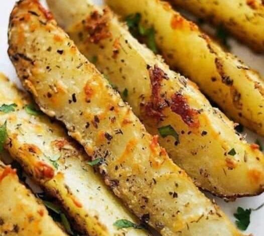 Baked-parmesan-garlic-potato-wedges-recipe