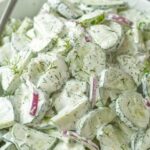 Weight Watchers Creamy Cucumber Salad with Dill and Red Onion