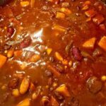 Spicy, smoky three bean and sweet potato chili