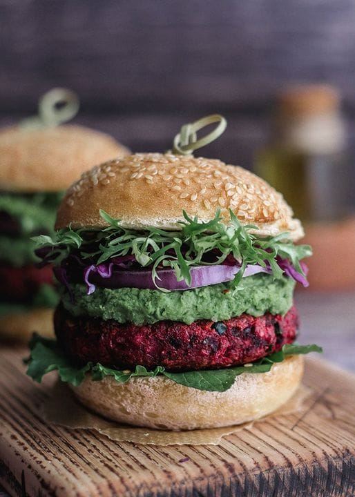 Chickpea Beet Veggie Burgers