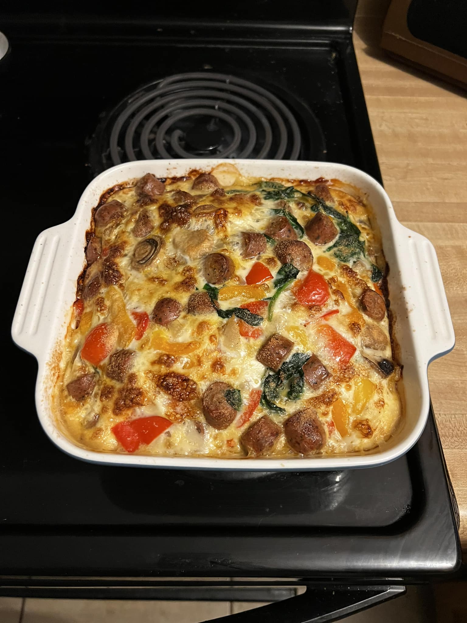 1 Points Weight Watchers Sauteed Vegetables and Chicken Sausage Egg Casserole