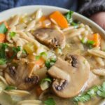 MUSHROOM LEMON ORZO SOUP