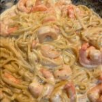 Vegan One Pan Shrimp Fettuccine Alfredo