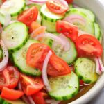 Vegan Marinated Cucumbers, Onions and Tomatoes