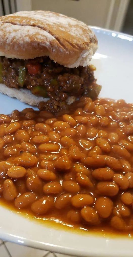 Vegan sloppy joes and baked beans