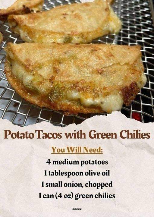 Potato tacos with green chilis