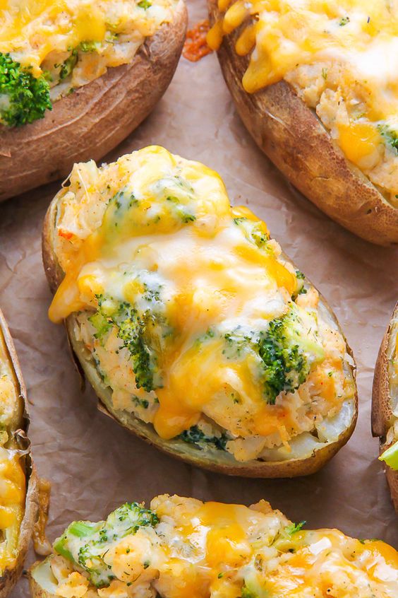 Broccoli and Cheddar Twice-Baked Potatoes