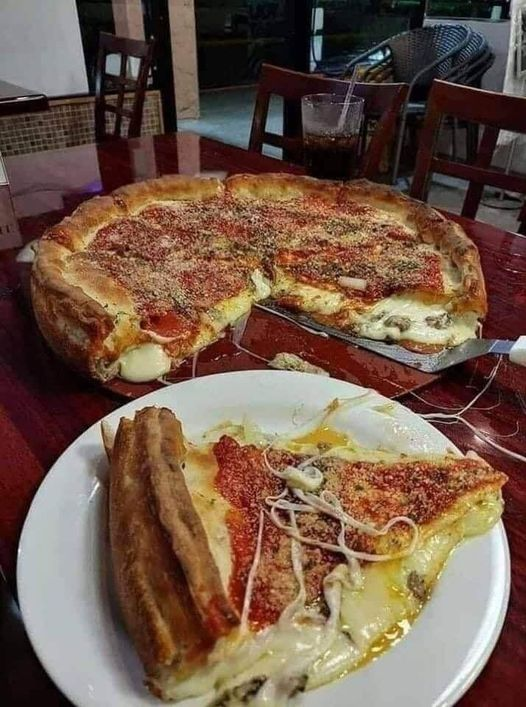 Homemade Chicago Style Deep Dish Pizza”😎
