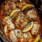 Keto Crock Pot Lemon Garlic Butter Chicken Thighs