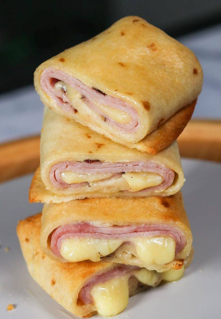 Air fryer Hot Ham and Cheese Wraps