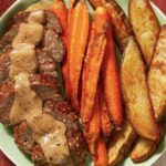 Meatloaf à la Mom with Roasted Root Veggies