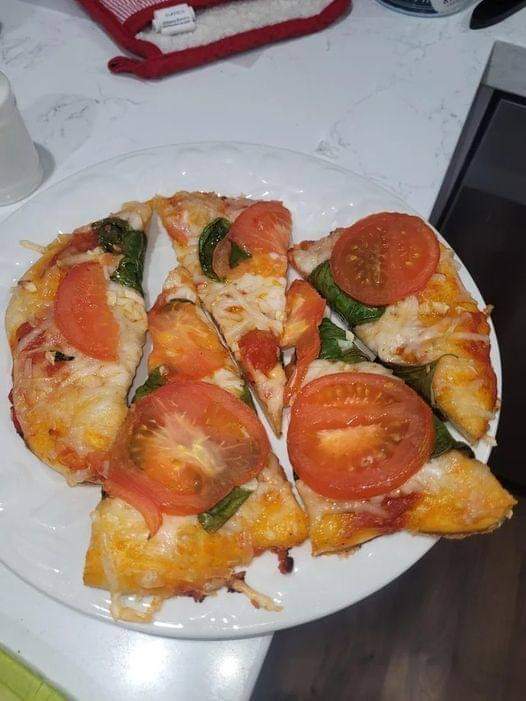 Vegan margarita pizza pie