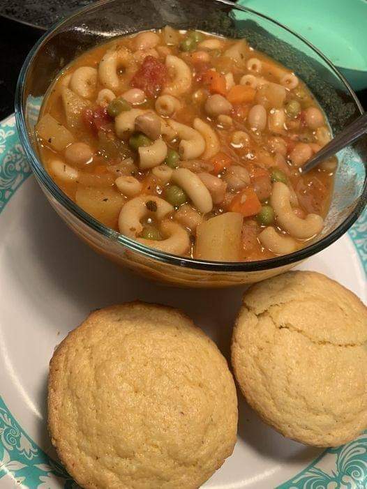 VEGAN WHITE BEAN MINESTRONE & CORNBREAD MUFFINS