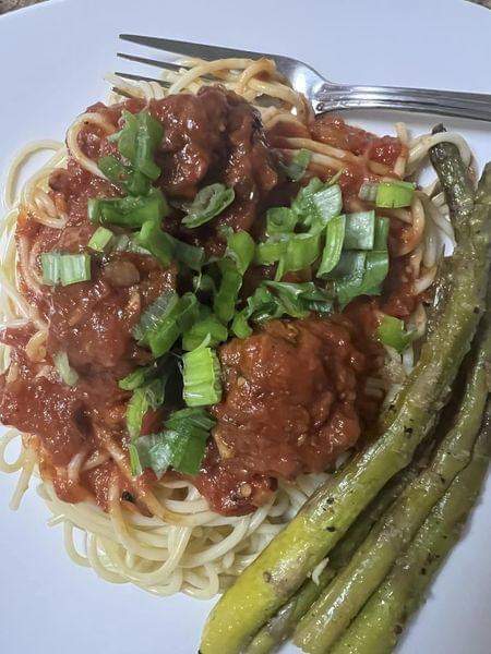 Spaghetti w/Chickpea Meat Balls
