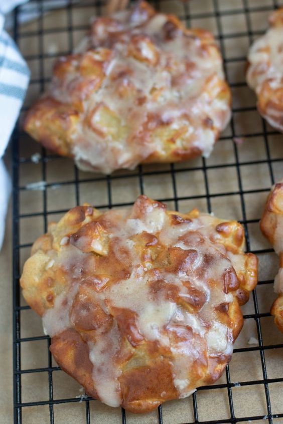 Air Fryer Apple fritters with Brown Butter Glaze