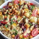 Vegan Roasted Potato, Spiced Chickpea & Vegetable Quinoa Salad