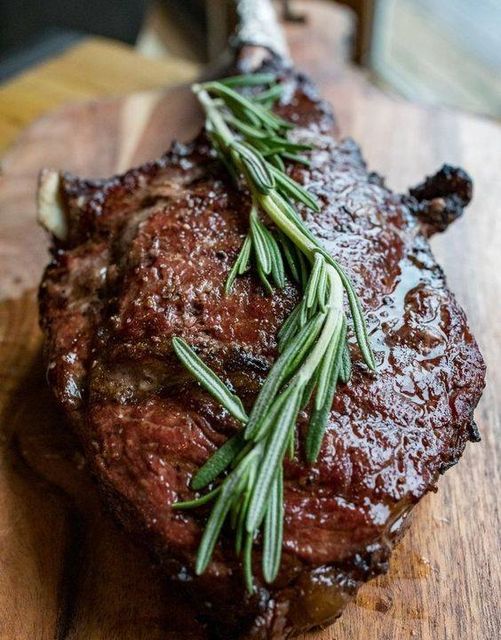 Grilled Tomahawk Ribeye Steaks