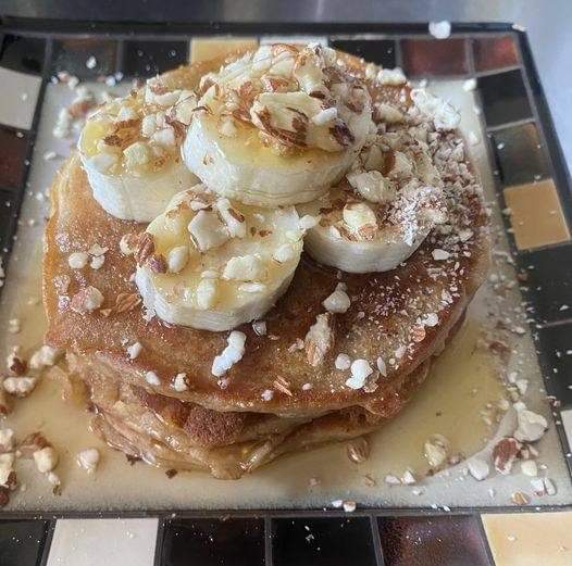 Vegan Banana Pancakes with Almonds