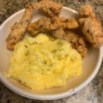 Fried Oyster Mushrooms and Jalapeño Grits