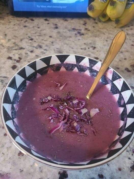 Vegan purple cabbage soup