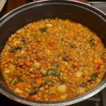 Vegan brown lentil soup