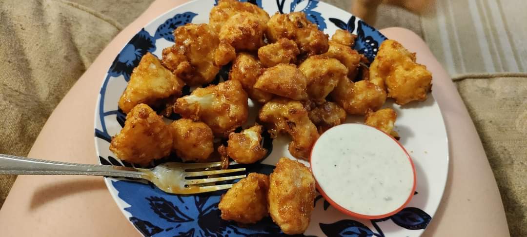 Air fried cauliflower nuggets