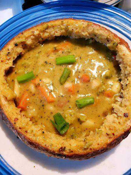 broccoli potato cheddar soup and bread